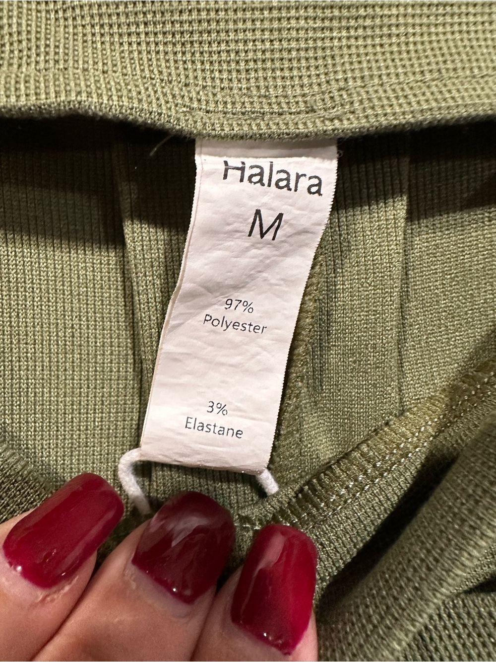 Halara waffle knit overalls jumpsuit in Loden Green size M - Picture 11 of 11